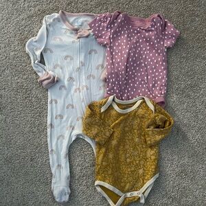 Bundled Charming Kids Bodysuit Set - White, Pink, and Yellow